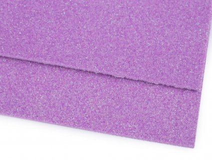 Pěnová guma Moosgummi s glitry lila 20x30 cm - 2ks