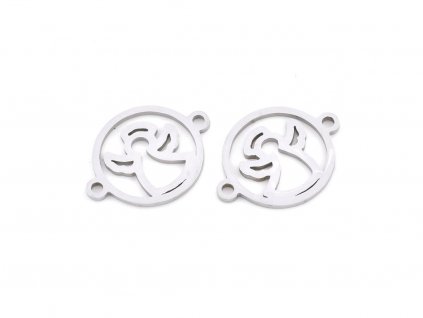 Přívěsek z nerezové oceli se dvěma očky-andílek 20x15x1 mm