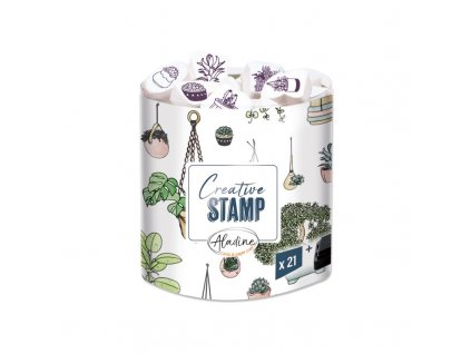 razitka creative stamp 21 ks pokojove rostliny