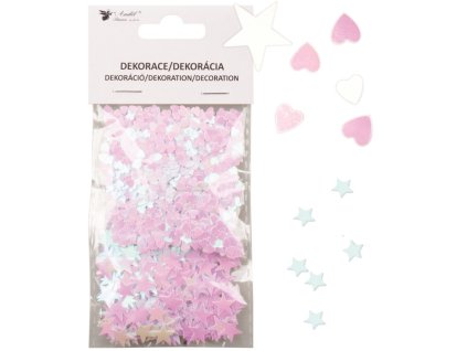 Konfety hvězdy duhové, srdíčka, 2 x 7 g