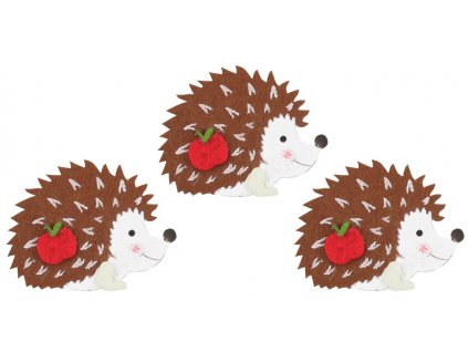 Ježek z filcu na kolíčku 8 cm, 3 ks