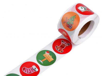 Papírové samolepky vánoční mix č.2 Ø38 mm