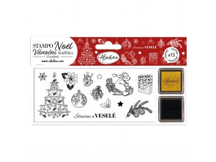Razítka Aladine Stampo Noël, 13 ks Severské Vánoce