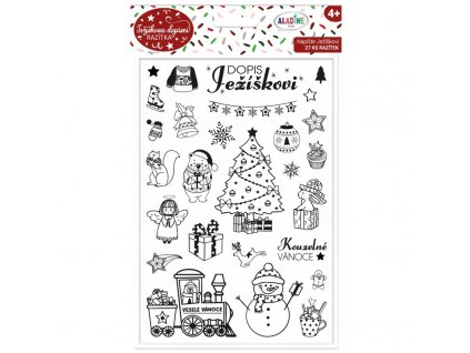 Razítka Aladine Stampo Christmas, 26 ks Dopis Ježíškovi