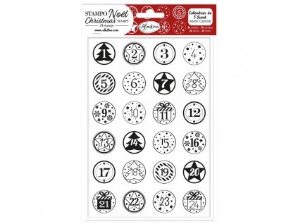 Razítka Aladine Stampo Noël, 24 ks Adventní kalendář