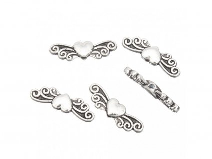 8157 2 8157 2 kovove koralky kridla 24x7x4 mm barva starostribro