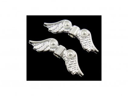 4757 4757 kovove koralky kridla 23x3 mm barva starostribro