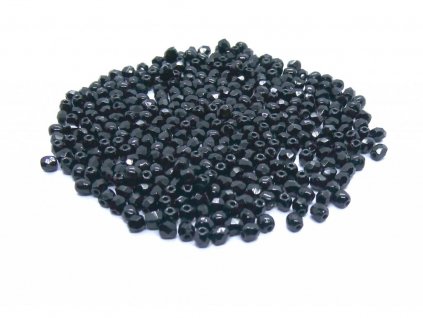 broušené korálky 3mm černé