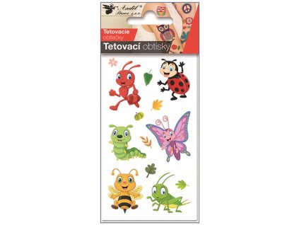 Tetovací obtisky 7,5 x 12 cm - hmyz