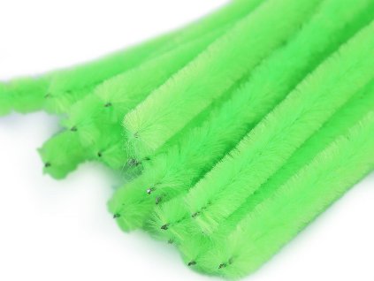 Chlupaté modelovací drátky 20ks - zelená neon