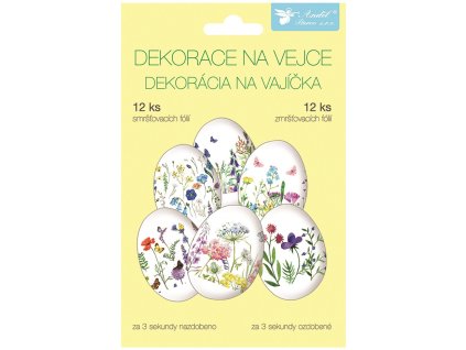 Smršťovací dekorace na vejce 12 ks, jemné květiny