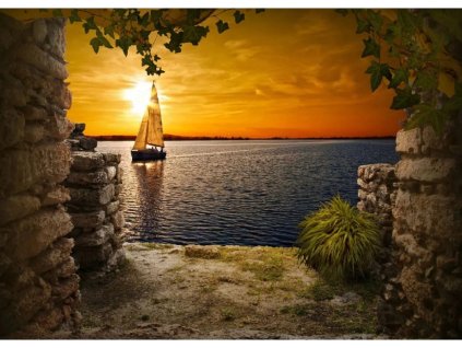 diamantový obrázek plachetnice