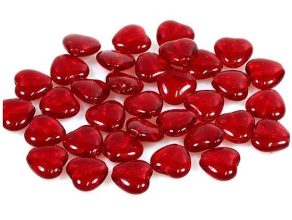 srdíčka červená trans.10mm