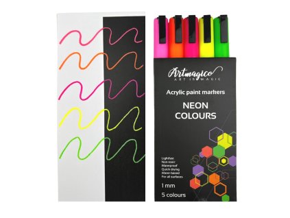akrylové fixy neon 5ks
