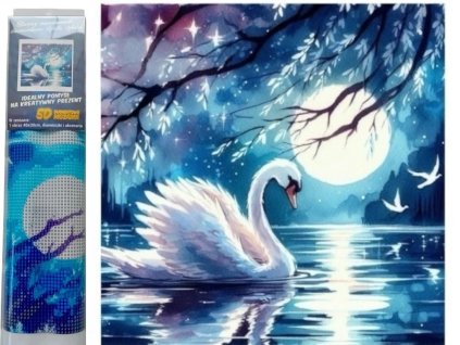 diamantový obrázek labut