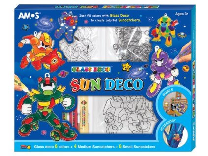 Barvy na sklo sada 6 barev 10,5 ml + 10 sklíček ROBOTI