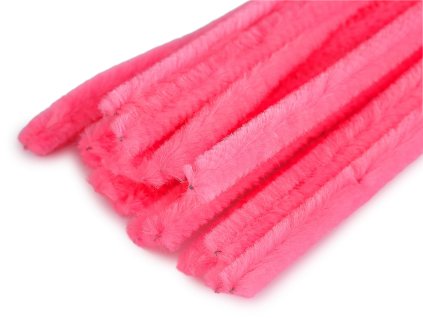 Chlupaté modelovací drátky Ø6 mm 20ks - růžová pink