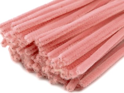 Chlupaté modelovací drátky Ø6 mm 20ks - růžová sv
