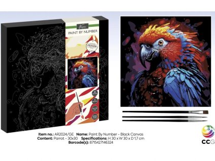 malovani podle cisel papoušek