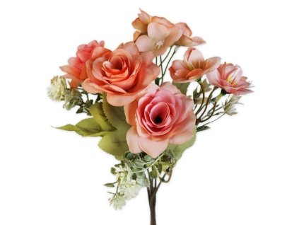 ruze kytice29cm losos