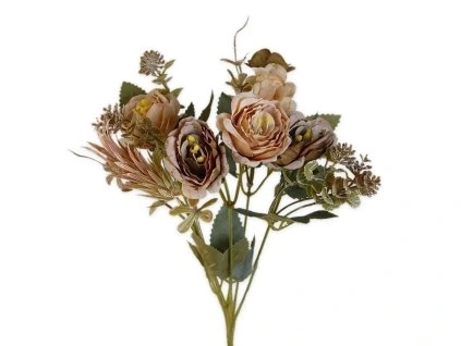 ruze kytice 28cm bezova