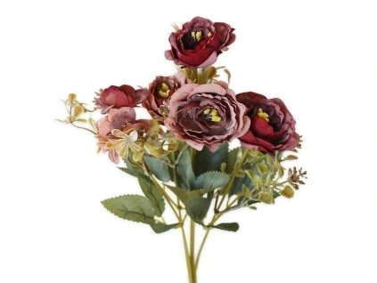ruze kytice 28cm bordo