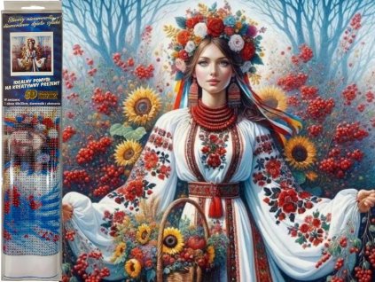 diamantovy malování zena a slunecnice