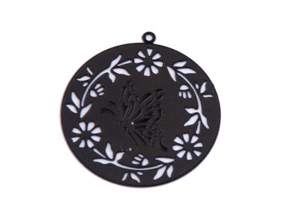 Měděný přívěsek, 30mm, 1ks černý