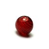 Skleněný foukaný korálek 14mm červeno-černý