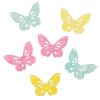 Dřevění motýli  mix barev 6 cm, 6 ks