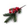 Umělá větvička jehličnan s jeřabinami 27cm
