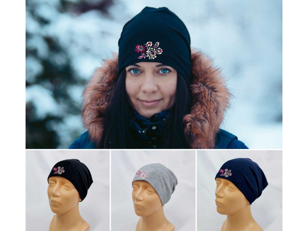2887 ciapka s vysivanym motivom kristian ruzovy unisex strih detska dospela vyber farby ciapky