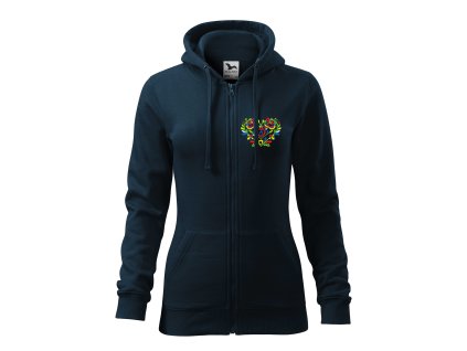 ika folk tmavomodra mikina na zips