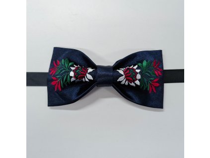 motylik kristian bordo saten tmavomodry 094451