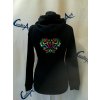 1483 damska mikina so zipsom a kapucnou vzor ika vysivky vpredu a vzadu