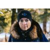 2947 1 vysivana upletova celenka vzor kristian modry dospela detska vyber farieb celenky