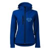 3187 14 softshellova bunda damska micro fleece s vysivkou vzoru ika modra vpredu a vzadu