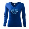 3601 8 damske tricko dlhy rukav s vysivkou ika modra vyber farieb tricka