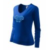 3601 9 damske tricko dlhy rukav s vysivkou ika modra vyber farieb tricka