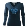 3601 14 damske tricko dlhy rukav s vysivkou ika modra vyber farieb tricka