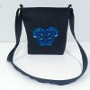 Folklórna kabelka/kapsa z čiernej alebo modrej rifloviny s výšivkou vzor IKA modrá