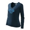 3601 15 damske tricko dlhy rukav s vysivkou ika modra vyber farieb tricka