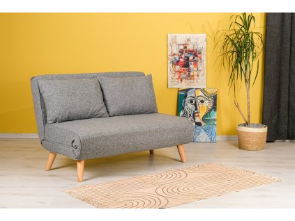 Pohovka dvoumístná rozkládací FOLDE   šedá