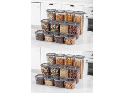 Dózy na potraviny s průhledným uzávěrem 3 velikosti 12 ks