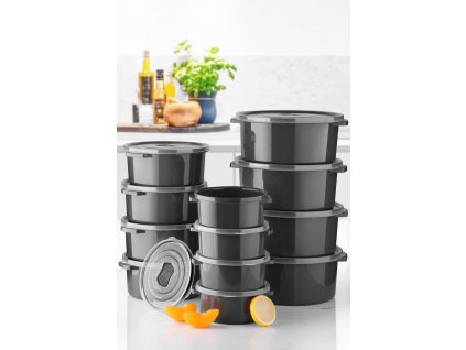 Dózy na potraviny 3 velikosti SILANT12 12ks antracit