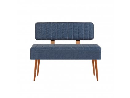 polstrovaná lavice s opěradlem a úložným prostorem VINA modrá