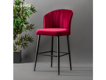 Barová židle 2 ks Rubi bordó a černá