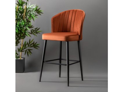 Barová židle 2 ks Rubi rumělková a černá