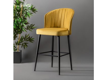 Barová židle 4 ks Rubi žlutá černá