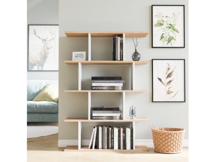 Knihovna HARMON Bílá v provedení dub